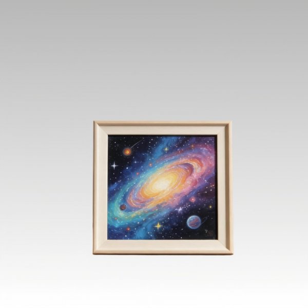 Colorful Galaxy Framed Art - Cosmic Space Wall Decor