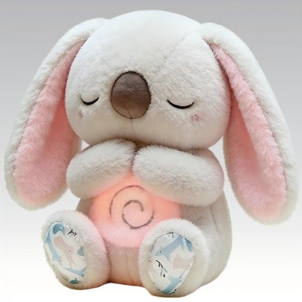 Glowing White Bunny Plush Toy - Soft LED-Stuffed Animal